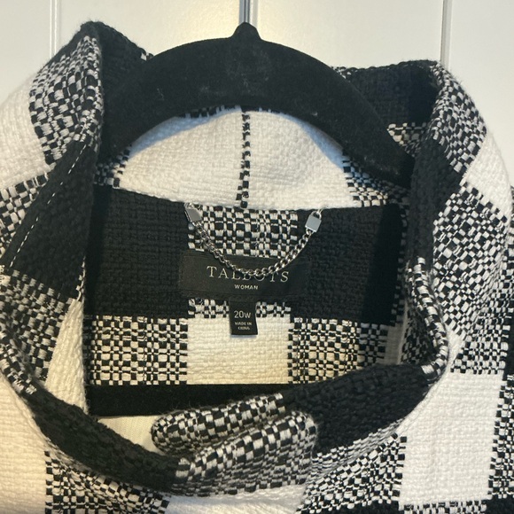 Talbots Woman Black White Buffalo Plaid Jacket 20W - Picture 2 of 6